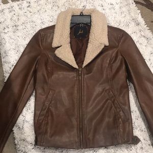 Jack. By BB Dakota Faux leather shearling jacket
